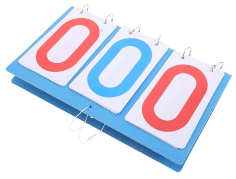 Angoily Marcador Portátil de Plástico de 3 Dígitos (2 Rojos, 1 Azul) para Fútbol, Baloncesto y Tenis de Mesa, Flipper de Puntuación Visualización Invertida, Tablero Colgante