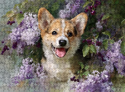 Pussel 4 000 delar, träpussel vuxen hund lila impossibla klassiska pusselbitar 141,5 x 87,5 cm, familjespel, pussel stressminskning tankespel, pusselälskare w0-205