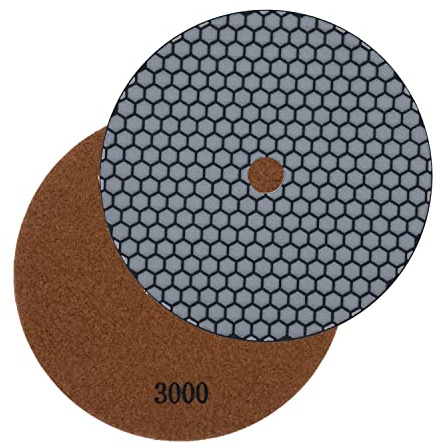 Disco abrasivo diamantato professionale per levigatura a secco, Ø 125 mm, grana 3000, supporto adesivo, per pietra naturale, pietra artificiale, granito, marmo, vetro, ceramica o piastrelle