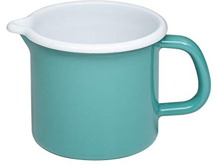 Riess, 0039-110, pentola per becco 10 cm, 0,75 l, NAT.G.MEDIUM, verde, 0,322 kg, diametro 10 cm, 0,75 litri, 16 x 11,4 x 9,8 cm, smaltata, induzione