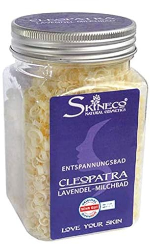 Skineco Cleopatra, additivo da bagno sostenibile con lavanda e latte di capra, additivo per il bagno alla lavanda per pelli sensibili