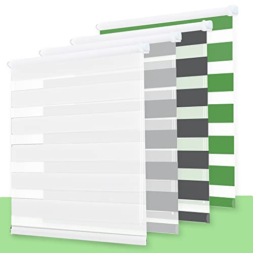 Rollo, Rollos für Fenster Doppelrollo ohne Bohren, Doppelrollo Klemmfix ohne Bohren, Rollo ohne Bohren, Doppelrollo ohne Bohren, für Fenster und Türen Weiß 95 x 120cm