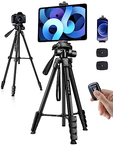JOILCAN Phone Tripod Stand, 68 Tripod for iPad iPhone Tablet with Remote Universal Holder Carry Bag, Travel Aluminum Tripod for Video Recording Photos Vlogging Compatible with iPad Pro iPhone Camera