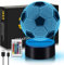Fussball Geschenke Jungen Nachtlicht Kinder, Fußball Geschenke für Jungs, Fussball 3D Nachtlicht Optische Täuschung Lampe 16 Farben Ändern, Weihnachten Geburtstags Geschenke für Sport Fußballfans