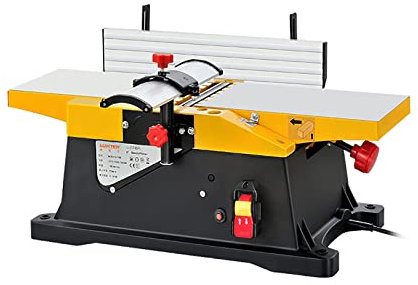 Cepilladora de sobremesa de Alta Resistencia de 6 Pulgadas, cepilladora de carpintería de sobremesa de 1800 W, 12000 R/min con Profundidad de Corte Ajustable de 3 mm, ángulo Ajusta