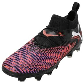 PUMA Unisex Kinder Future 8 Match Fg/Ag Jr Fussballschuh, Puma Black Puma White Glowing Red, 34 EU