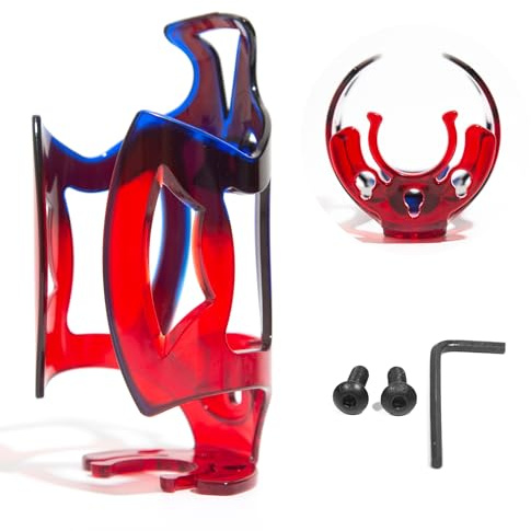 Soporte Botella Bicicleta, Portabidones Bicicleta MTB, Portabidón de Bicicleta para Bicicletas de Carretera y de Montaña, Ligero y Resistente, Azul Rojo