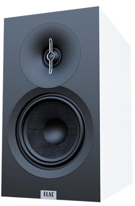 ELAC Debut 3.0 DB53-W Bookshelf Speakers, White (Pair) - 1” Aluminum Dome Tweeter & 5.25” Aramid Fiber Woofer - 2-Way Bass Reflex - 48Hz to 38KHz Response