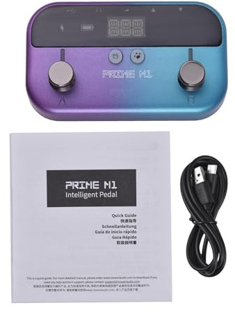 MOOER Procesador de efectos múltiples, Pedal de efectos de bajo de guitarra portátil con 128 efectos de guitarra, 21 efectos de bajo, 10 metrónomos, 40 ritmos de batería 80s