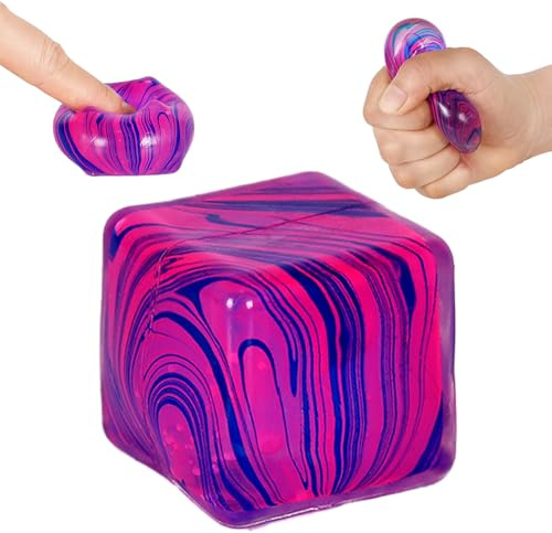 Ziporiajoy Squeeze Cube Fidget Toy - Marmo Squishy in gel flessibile (3,5 cm) - Giocattolo antistress a cubo e sensoriale per bambini a partire dai 3 anni e adulti, silenzioso ed elegante