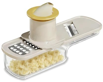 Garlic Grater Stainless Steel Garlic Slicer, Efficient Garlic Press Crusher and Garlic Chopper, Multi-Use Garlic Mincer for Onion, Ginger and Vegetables, Dishwasher Safe Kitchen Tool