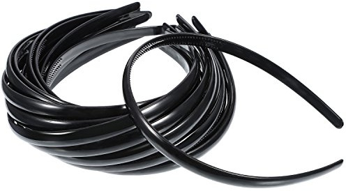Shappy 40 Pcs Plastic Headbands Thin Skinny Headbands for Women Plain DIY Hair Accessories Plastic Teeth Comb Hair Accessories(Black)