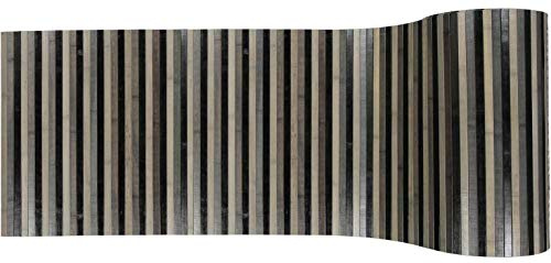 CASA TESSILE Tappeto Bamboo Cucina Degrade Antiscivolo, a metraggio Passatoia Cucina bambù, Tappeto Bamboo su Misura. - Grigio