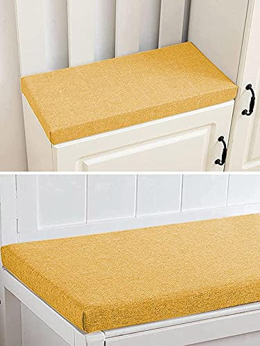 Kissen für Gartenbank, 2- und 3-Sitzer, für drinnen und draußen, Bank, Sitzkissen für Esszimmerstühle, 100/120 cm, Terrassenschaukel, Sitzkissen (80 x 40 x 3 cm, gelb)