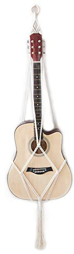 Decocove Macrame Guitar Hanger - Boho Wall Mount Holder for Acoustic & Electric Guitars