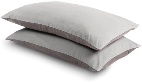 bett1 BODYGUARD Flanell Bettwäsche Kissenbezüge (2 x 40x80 cm, zweifarbig, wendbar, Silber & Anthrazit, waschbar bis 60° C, atmungsaktiv, 100% Baumwolle)