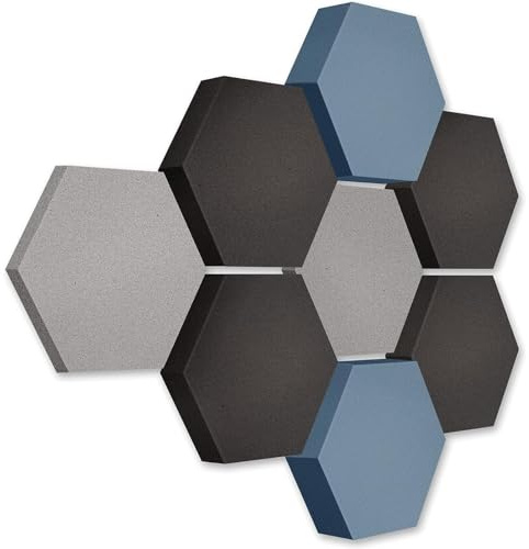 platino24 Akustikpaneele 8 Elemente Edition LOFT 3D I Ø 300mm Akustikplatten Schalldämmung Wand & Decke I Akustikschaum Schall-Absorber aus Basotect 30-70mm mit farbiger Akustikbeschichtung