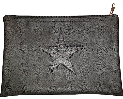 Preiswert&Gut Kosmetiktasche Kunstleder Bankmappe Stern Banktasche Geldtasche A5 Geldbeutel