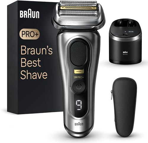 Braun Series 9 PRO+ Electric Razor for Men, 5 Pro Shave Elements & Precision Long Hair Trimmer, 6in1 SmartCare Center, Wet & Dry Electric Shaver for Smooth Skin with 60min Battery Runtime, 9567cc