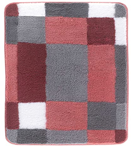 Möbel Jack Badematte - Altrosa – Grau - Weiß - Polyacryl - 50 x 60 cm