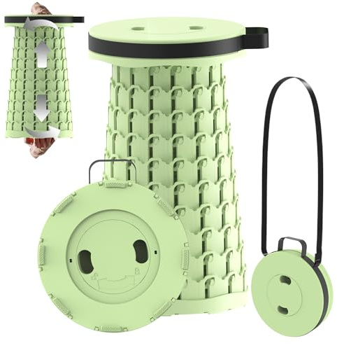 2026 Sgabello Pieghevole Portatile Pieghevole,Pieghevole,Telescopico Retrattile,Sgabello Regolabile per Adulti,per Pesca,BBQ,Giardinaggio,Viaggi, Barbecue,Carico massimo 280 kg con Moschettone