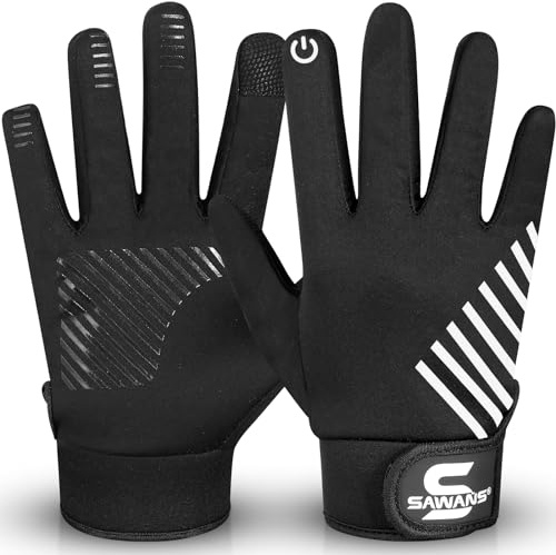 SAWANS Gants Thermiques pour Hommes, Gants de Cyclisme, résistants à l'eau, pour écran Tactile, Coupe-Vent, Gants d'hiver, Gants de Course à Pied, Gants de Conduite pour Dames, antidérapants, Miel,
