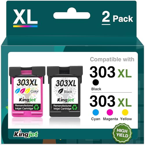KINGJET 303 XL 303XL Multipack Kompatible für HP 303 Druckerpatronen Multipack für Envy Inspire 7920e 7200e 7220e patronen, für HP Envy Photo 7830 6230 6232 6220 7130 7134 6234 6222 6255 6258