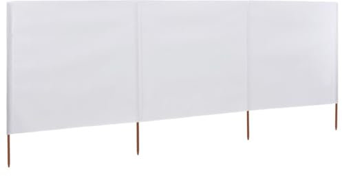 PABURNI 3-teiliger Faltbarer Windschutzscheiben Seitenmarkise Balkonfächer Sichtschutz Trennenwand für Garten Terrasse Balkon Küche UV- und Witterungsbeständig Weiß 400x120 cm