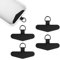 XIHIRCD 4pcs Phone Tether Tabs, Phone Lanyard Tag Phone Strap Connector Universal Metal Cell Phone Lanyard Patch Pad Charm Accessories for iPhone and Most Smartphones (Black)