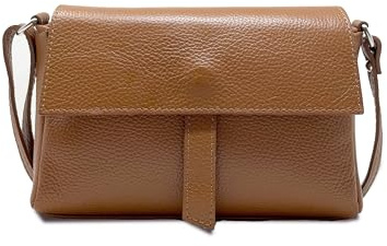 Chicca Borse Tracollina Borsa Donna in Pelle Dollaro Clutch Borsetta a Spalla (Cuoio Scuro)