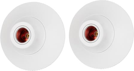 CILIA Portalampada da Plafoniera E27/E26 a Vite, Porta Lampada da Soffitto, Montaggio, Rapido con Base in Plastica, 110V-250V, 4A, Per Soggiorno/Corridoio/Cucina/Garage (2 Pezzi-Bianco)