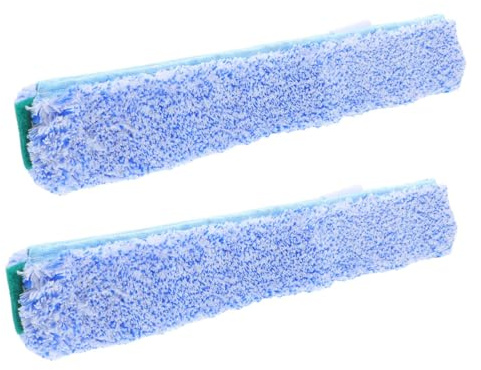 COLLBATH 2pcs Window Wiper Replacement Cloth Microfiber Cleaning Cloth Replacement Scrubber Refill Microfiber Window Scrubber Refill Washable Squeegee Tool Fiber Blue