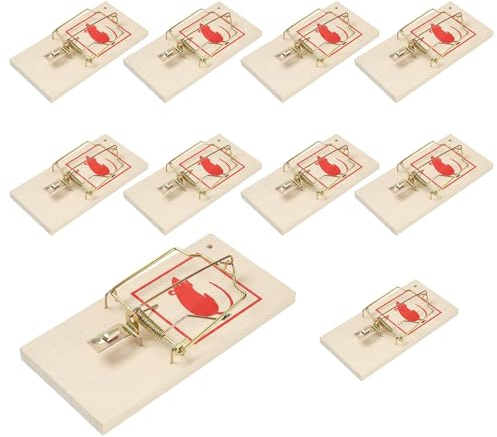 10* Trampas para Ratones Trampa para Ratones de Madera Reutilizable Trampa Ratones para hogar