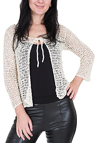 Mimosa Donna Coprispalle Bolero Uncinetto Pizzo Elasticizzato Bolero Cardigan Aperto