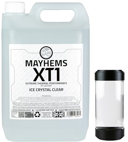 Mayhems - XT1 förblandad PC kylvätska - datorvattenkylningsvätska - flytande kylning, termisk prestanda serie, 5 liter, ice crystal clear (klar)