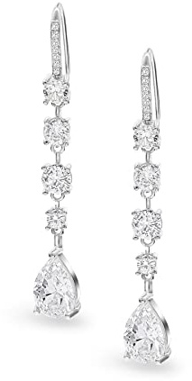 Vetieeimo Teardrop Long Dangle Earrings for Women Trendy Hook Dangling Earrings Fit Wedding Prom (Silver)