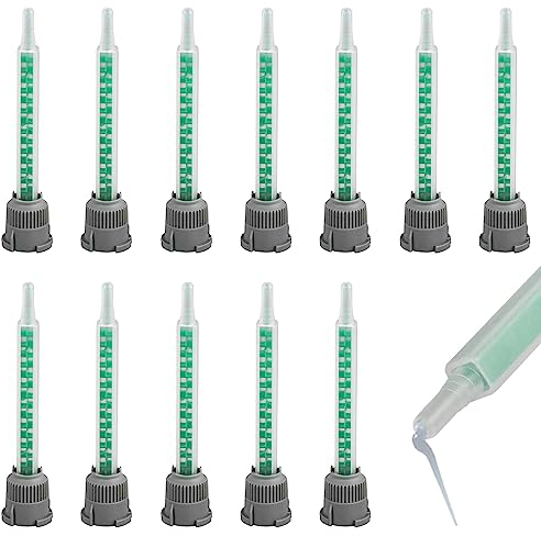 PNOOFR 12 Pièces Buses de Mélange Époxy Tubes Buse de mélange Buse Tubes époxy Tubes Époxy Statique pour Pistolet à Colle AB Adhésif Pistolet Applicateur pour Tuyaux de Réorganisation