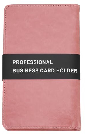 PATIKIL Porte-Cartes de Visite en Cuir, Organisateur de Livre de Cartes de Visite Professionnel, Porte-Livre de Cartes de Visite Capacité de 240 Cartes pour Différentes Cartes, Rose