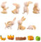 Kapokr 12 Stück Osterhasen Figuren Harz Mini Hase Figuren Kleine Dreidimensional Kaninchen Deko für Osterdeko Mikro Landschaft Dekofigur Kuchendeko Desktop Ornament Geburtstagsgeschenk