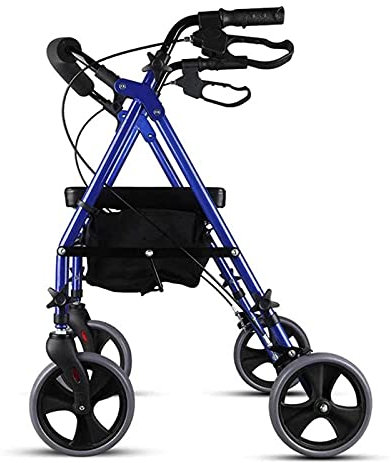 JKJZSALJ Déambulateur Pliable Déambulateur Déambulateur Déambulateur Pliable Réglable en Aluminium Déambulateur Tout-Terrain Roues en PVC Et Sac De Rangement