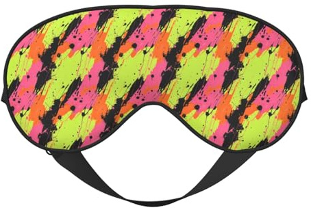 Máscara de sueño para los ojos para hombres y mujeres – Estampado tie-dye rosa y naranja con hebilla ajustable – Máscara de sueño opaca cómoda para hombres y mujeres – Diadema divertida para juegos