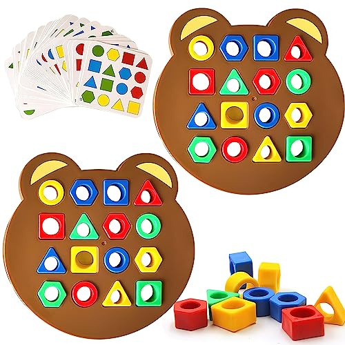 Leksaker för barn för att lära sig form, form matchningsspel, formmatchning, spel, färgsensorisk pedagogisk leksak, form matchande pusselspel, pusselspel, Montessori Toys sensorisk pedagogisk leksak