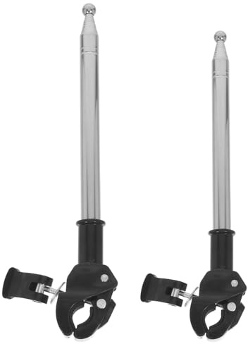 SUPVOX 2 asta de Bandera para Manillar: asta de Bandera Ajustable para Motocicleta, de Acero Inoxidable, Soporte telescópico para Bicicleta de montaña, Accesorios de Hardware para Bicicletas