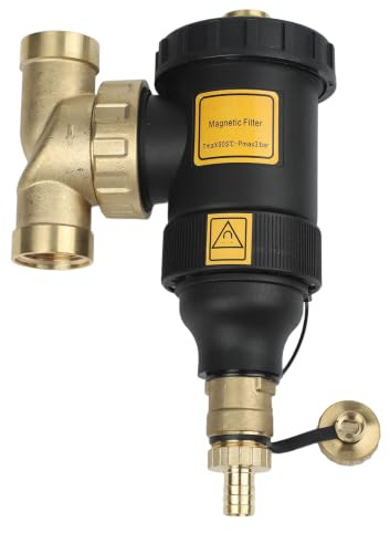 Magnetiskt pannfilter, magnetiskt centralt varmvattenberedarfilter med rost och sedimentfångning, avloppsventil för HVAC för pannor (DN25/1 tum hona)