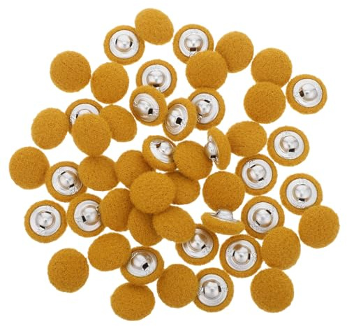Hohopeti 50 Pezzi bottoni della camicia grandi bottoni del cappotto pulsante di cucito coperture dei pulsanti bottone del cappotto Alluminio Yellow