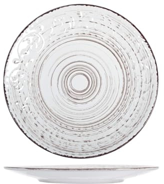 H&H 825729 Courtyard Set 6 tallrikar, lergods, vit, 27,5 cm