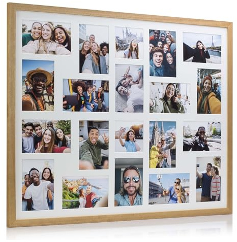 8/9/10/12/16/20 Photos Large Multi Picture Frame Collage Aperture Decor Memories-20 Aperture-Light Oak