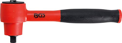 BGS 701 | VDE-Umschaltknarre | feinverzahnt | Abtrieb Außenvierkant 10 mm (3/8) | schutzisolierte VDE -Ausführung bis 1000 V | Knarre | Ratsche