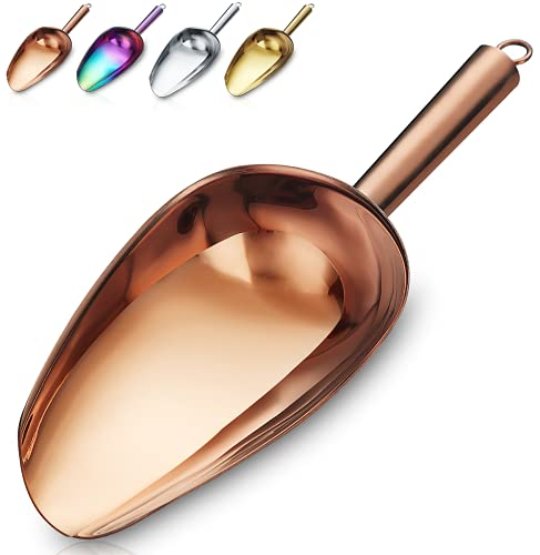 Paletta Per Gelato In Rame,Paletta Per Biscotti In Acciaio Inossidabile Di Alta Qualità,Paletta Per Farina Robusta,Paletta Per Caramelle Multiuso,Lavabile In Lavastoviglie (8oz/9 Pollici)