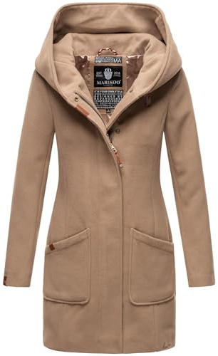 MARIKOO Manteau trench pour femme, manteau d'hiver, veste de transition, parka longue, B819, L